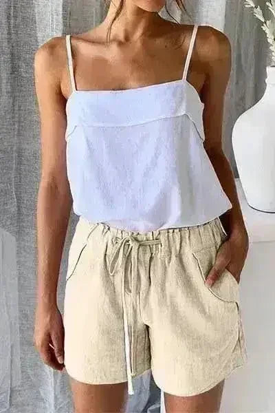 Short décontracté Faylin pour femme, beige