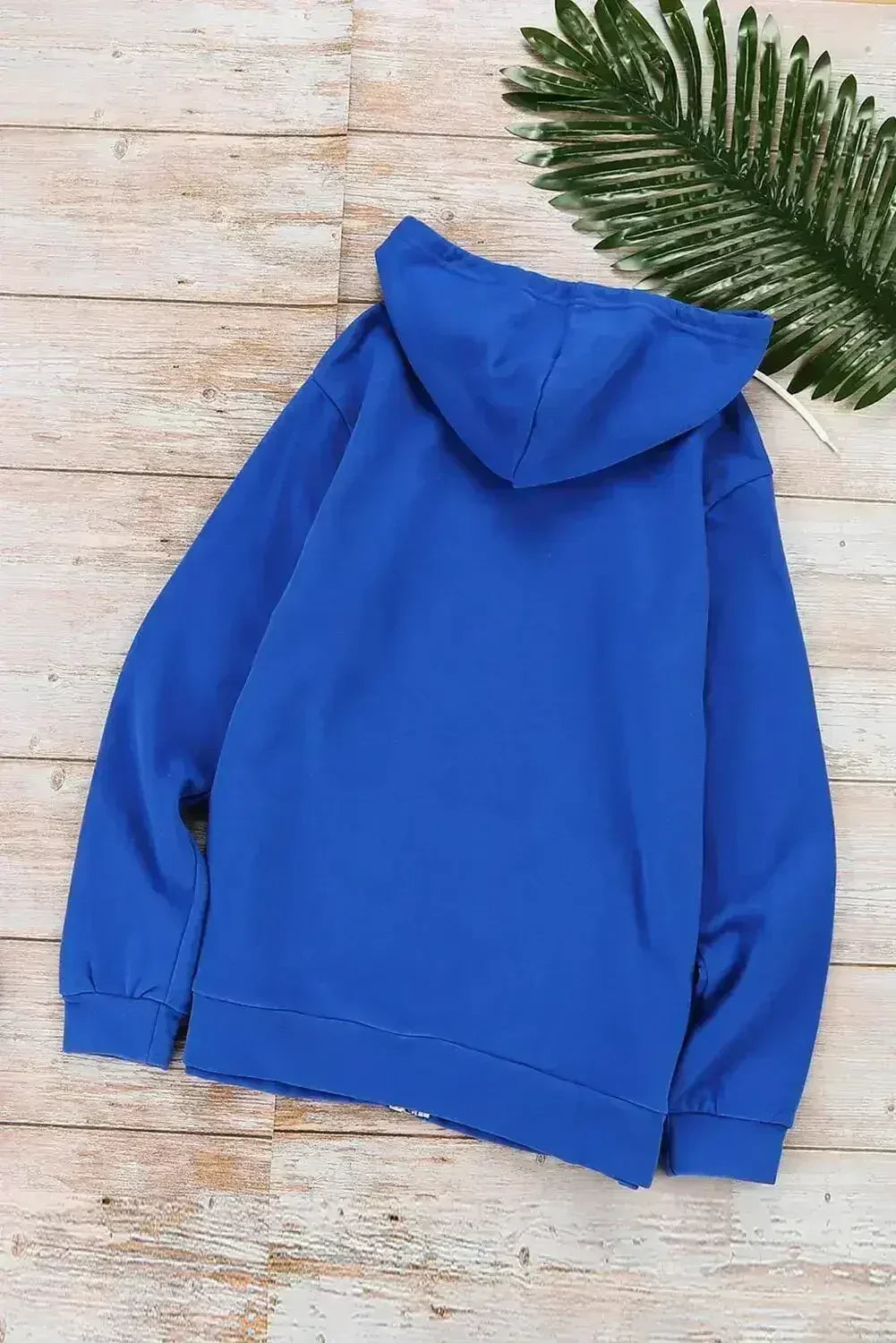 Veste à capuche zippée bleue décontractée
