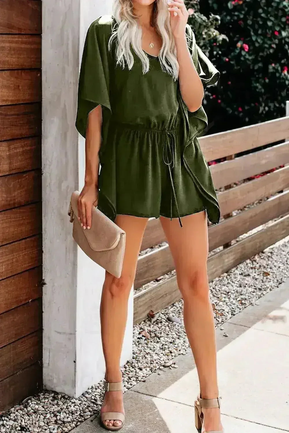 Combinaison kimono décontractée vert « Born To Fly »