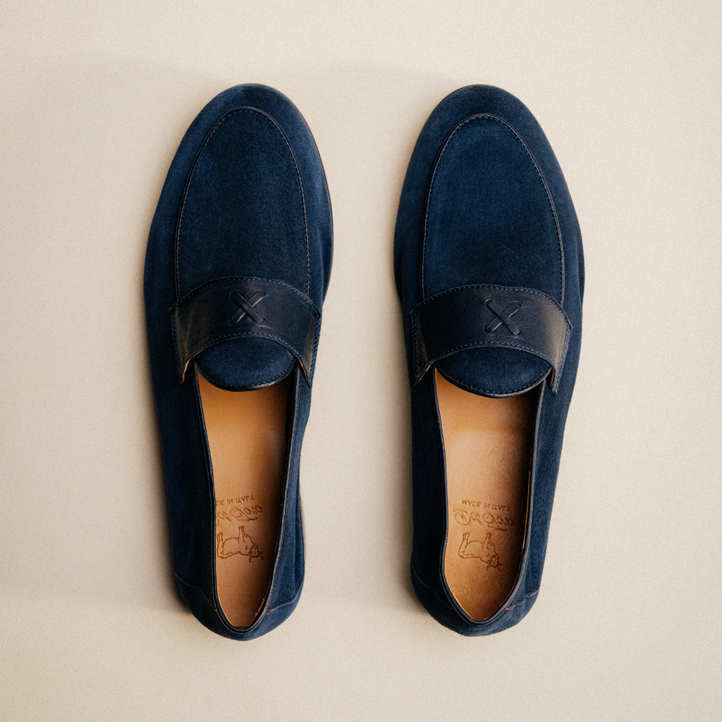 Men's Navy Suede Centesimo