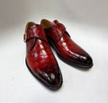 Maurice Charlotte Alligator Monkstrap - Burgundy