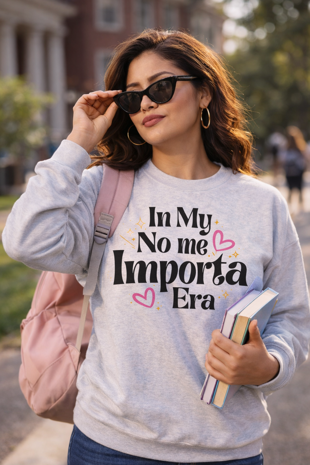 In My No Me Importa Era Crewneck Sweatshirt | Sweat-shirt col rond drôle pour femme latine | Doux, chaud, épais