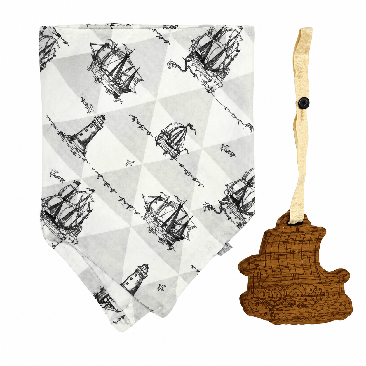 ensemble cadeau | Doudou bateau bavoir 2 pièces