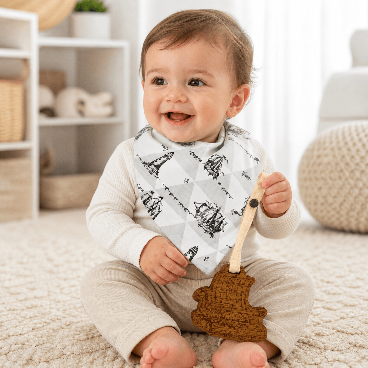 ensemble cadeau | Doudou bateau bavoir 2 pièces