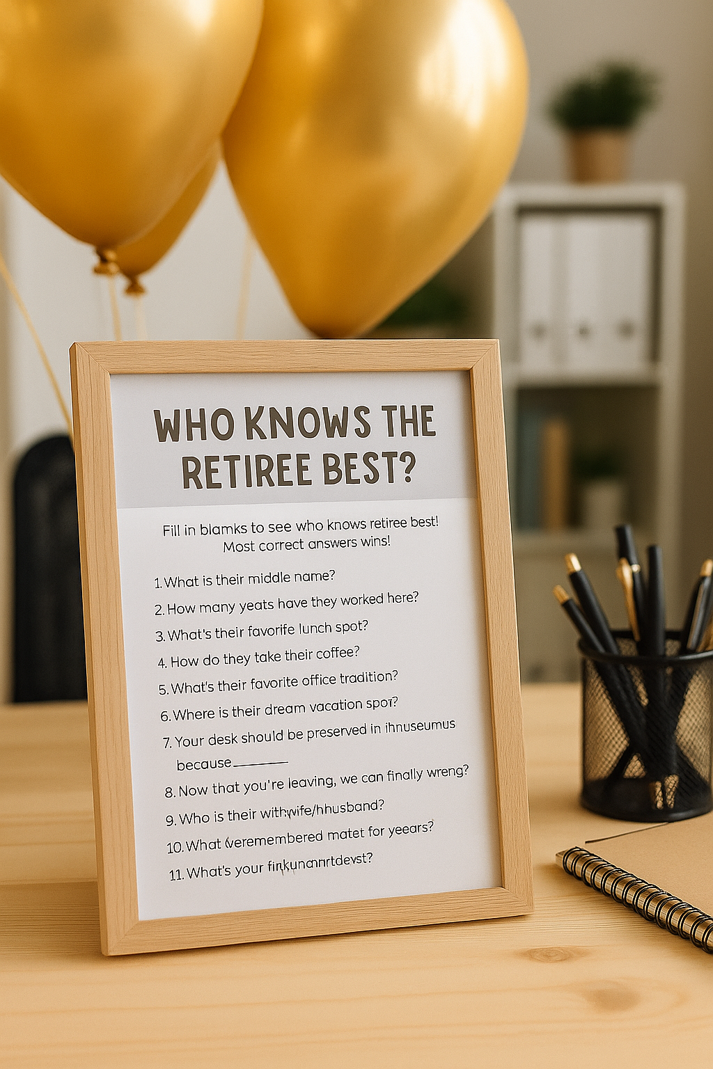 Retirement Party Game Pack – Printable PDF with Fun Icebreakers, Trivia & Toasts