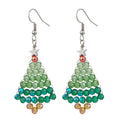 Boucles d'oreilles sapin de Noël perlées – Bijoux de fête faits main avec étoile et crochets en acier inoxydable