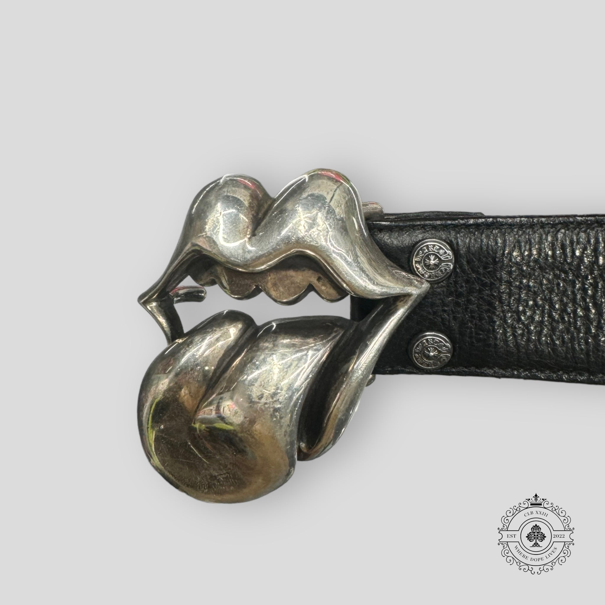 Ceinture en cuir Chrome Hearts Rolling Stones