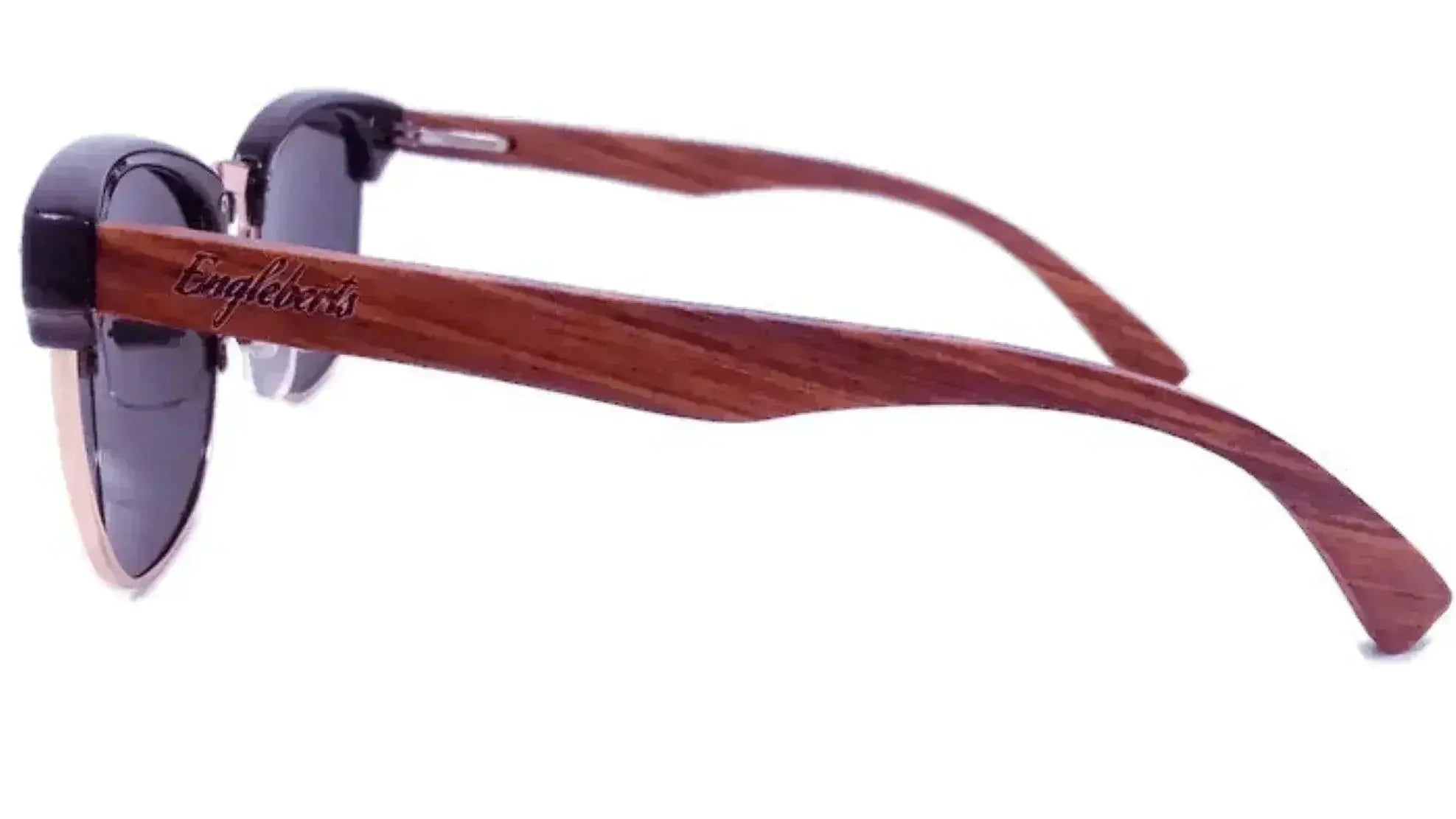 Lunettes de soleil de style Club en bois de noyer véritable avec étui en bambou, polarisées
