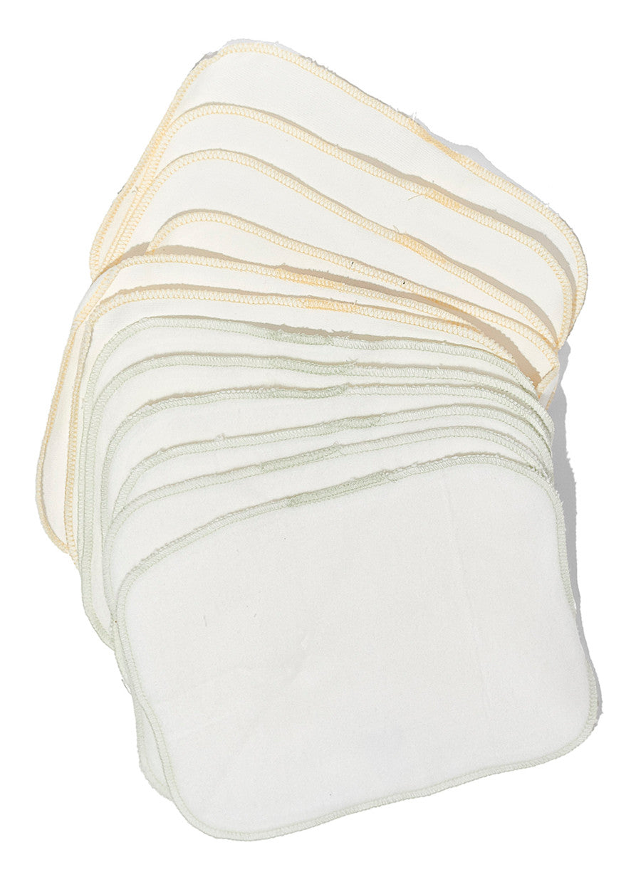 Lingette en coton brossé biologique - Lot de 12
