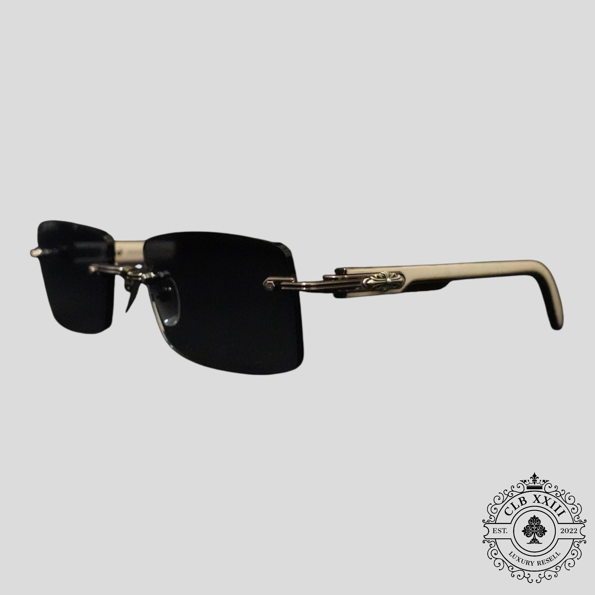 Lunettes de soleil Chrome Hearts Deep II en blanc/argent