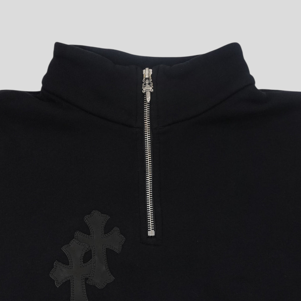 Chrome Hearts Quarter Zip en poil de poney noir