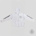 Sweat à capuche zippé Chrome Hearts Horseshoe blanc
