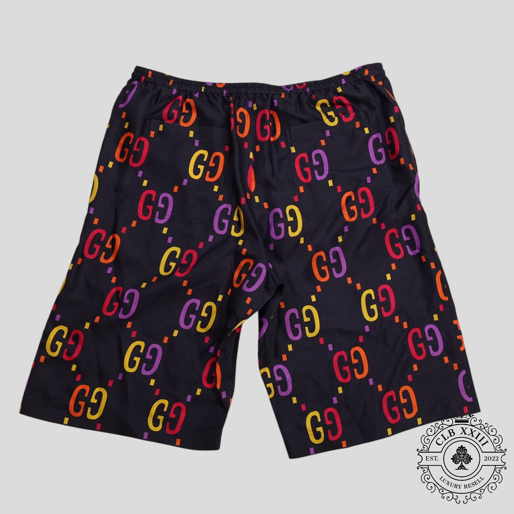Short en soie Gucci Jumbo GG bleu