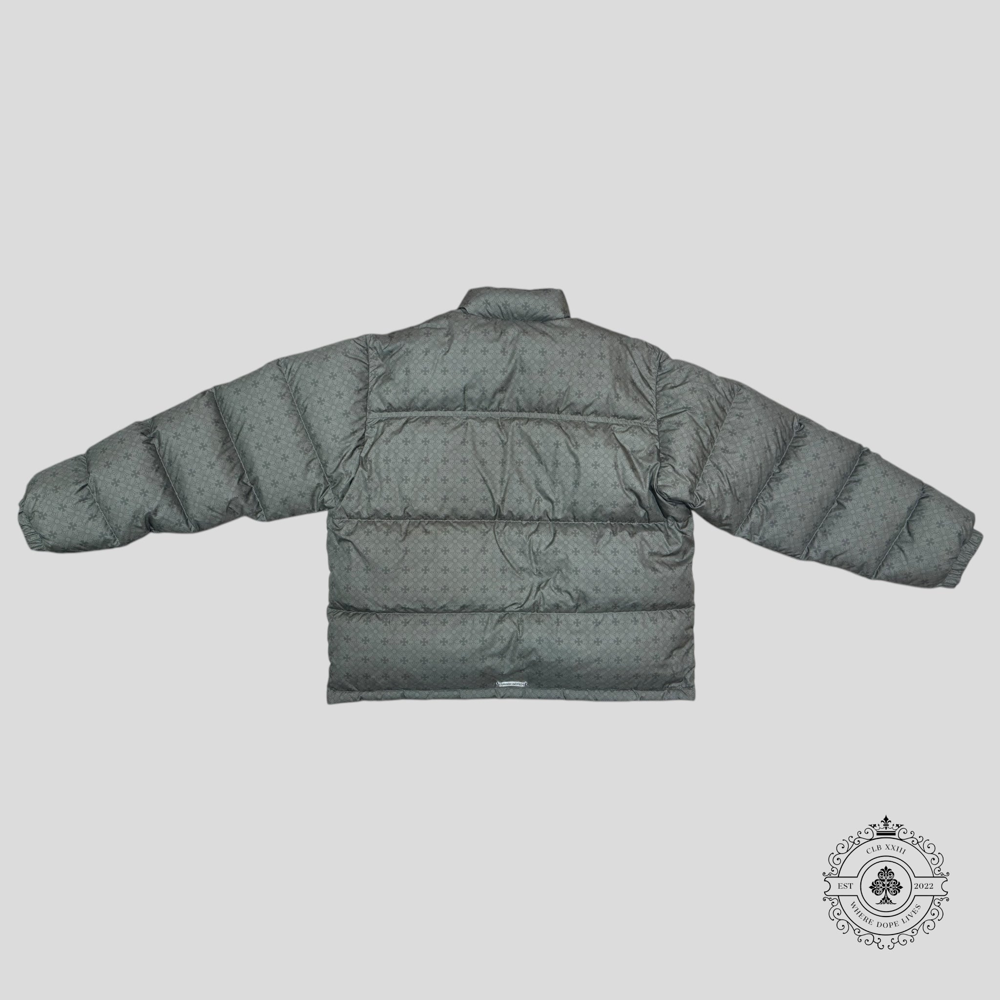Doudoune motif Chrome Heart Plus vert olive