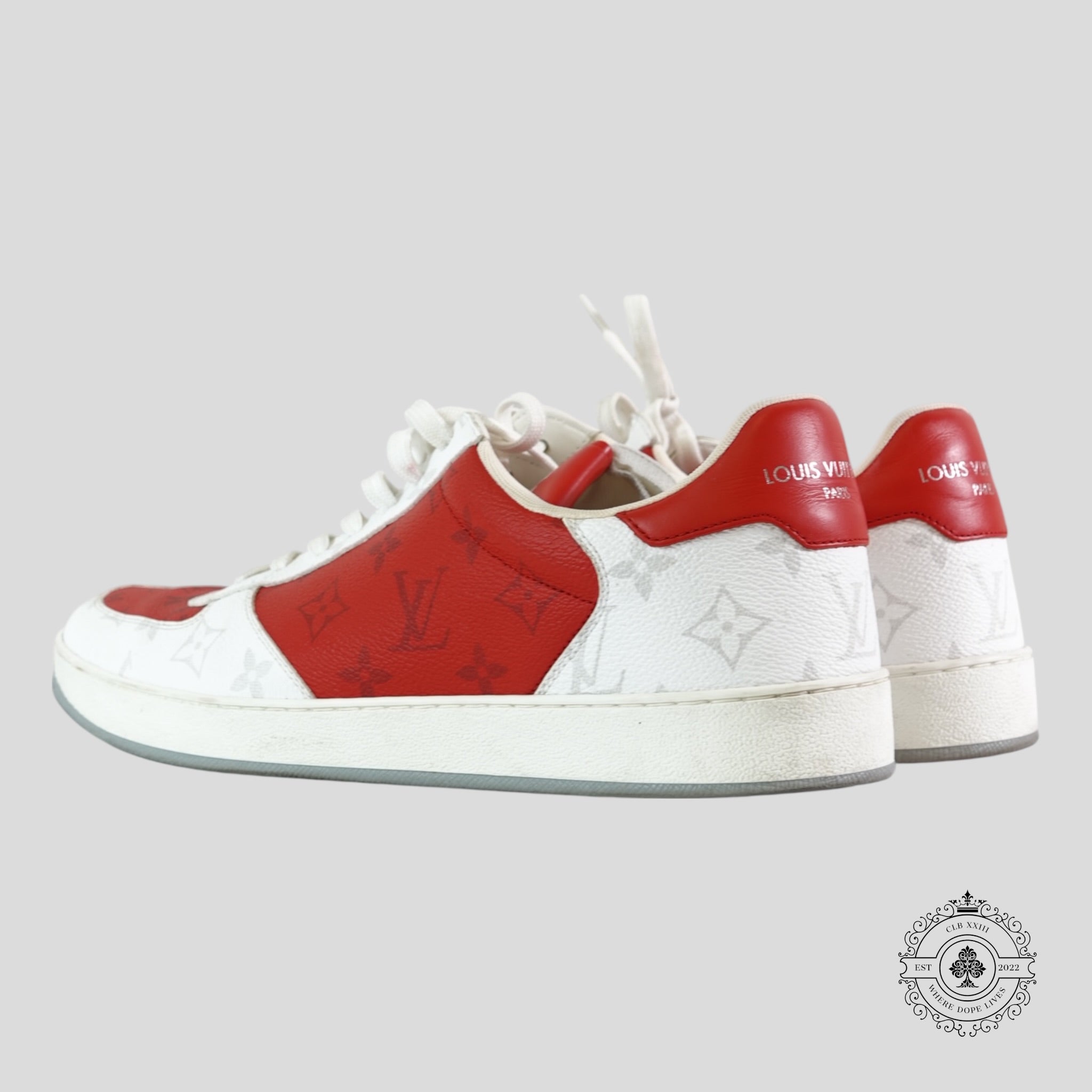 Baskets Louis Vuitton Rivoli rouges et blanches
