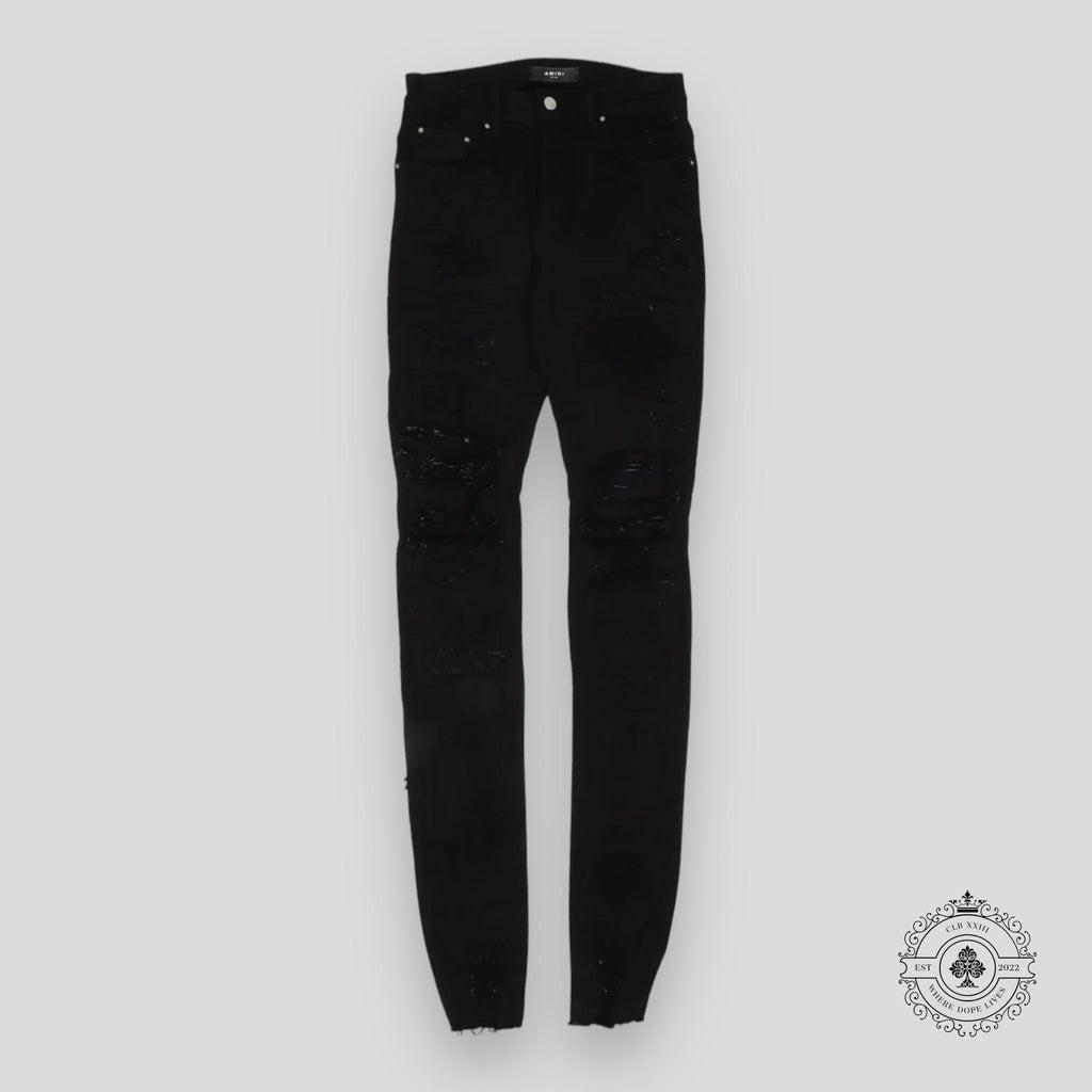 Jean en denim vieilli Amiri noir