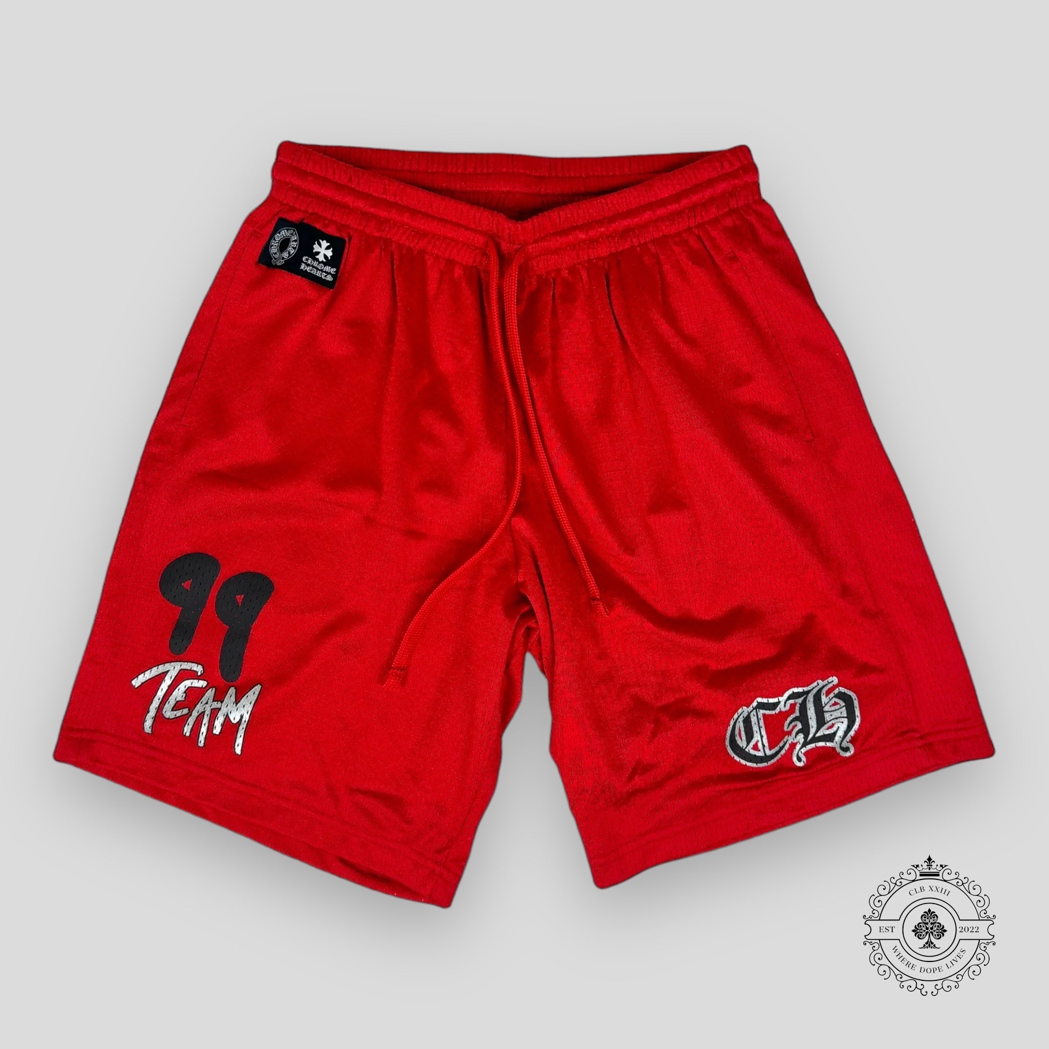 Short en maille Chrome Hearts Matty Boy Team 99 rouge