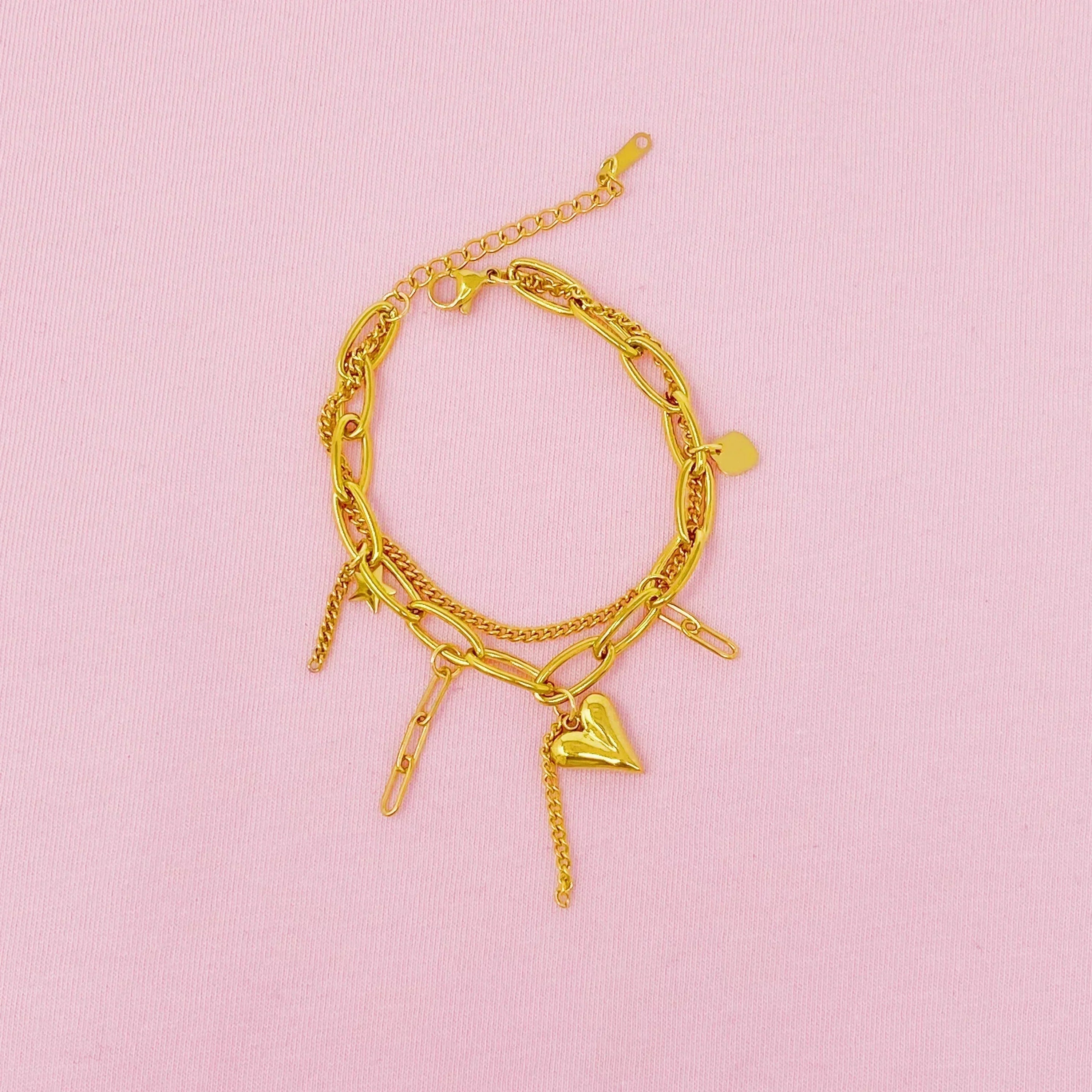 Bracelet breloques double bonheur