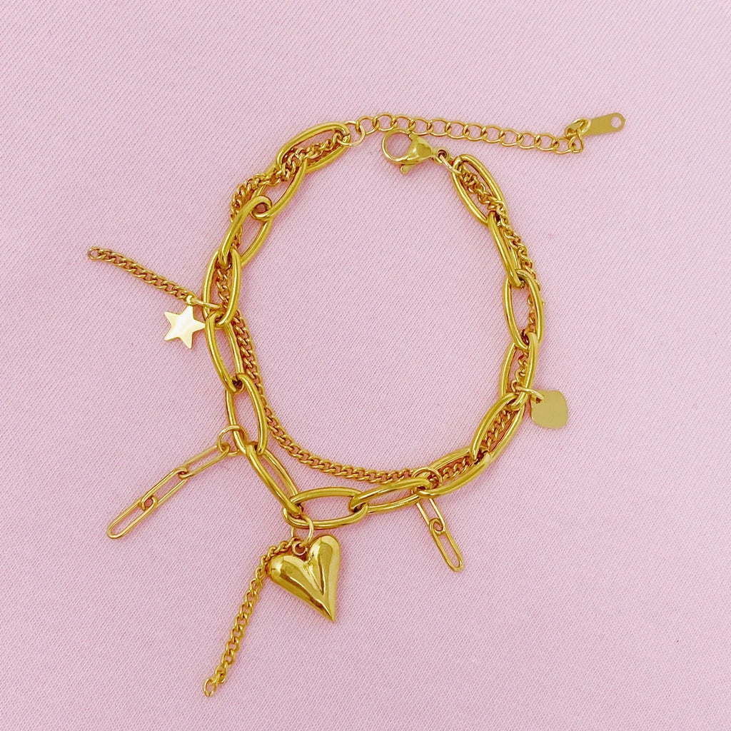 Bracelet breloques double bonheur