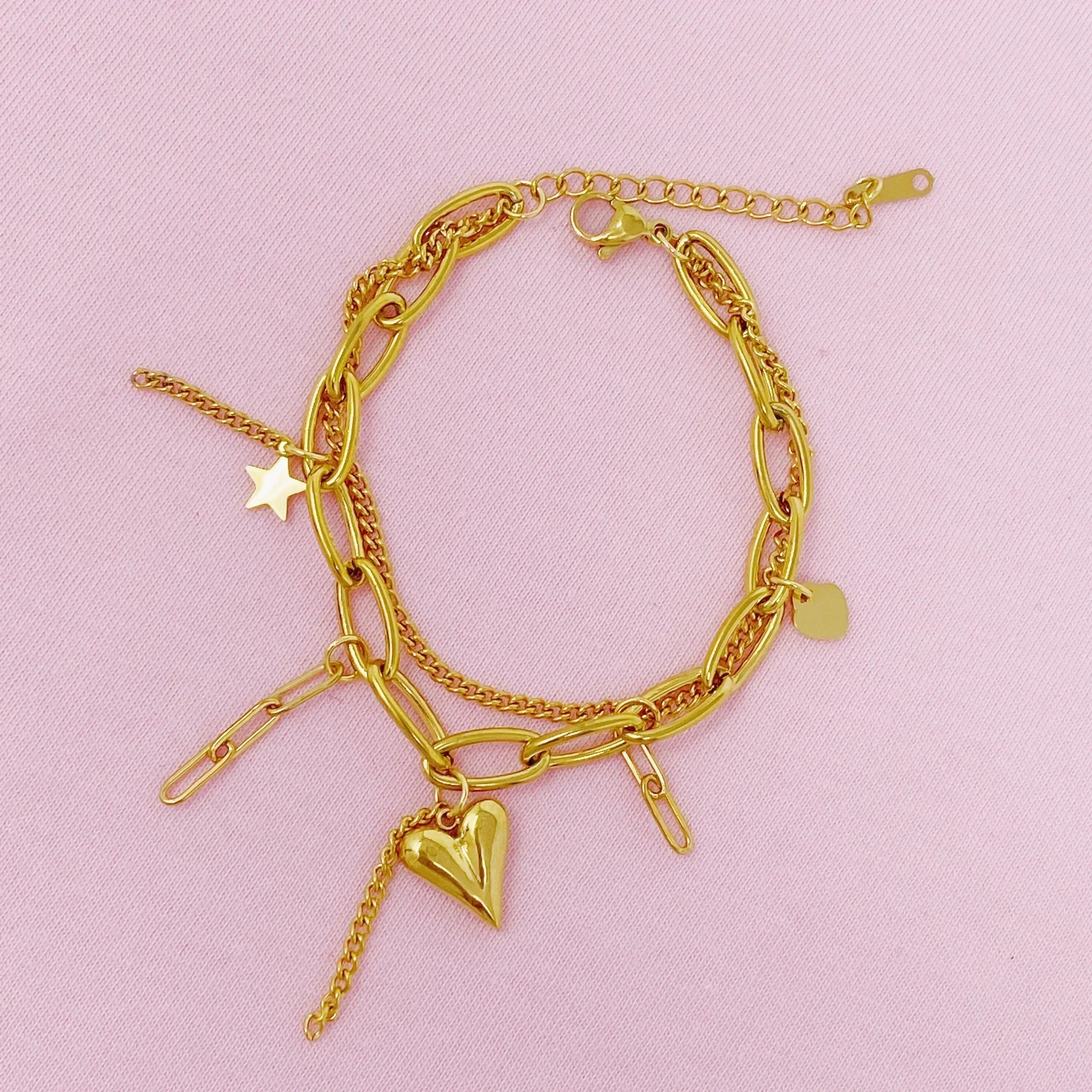 Bracelet breloques double bonheur