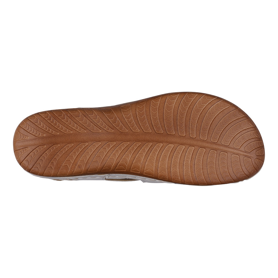 Sandales plates confort Dalary à lanières et velcro bicolores