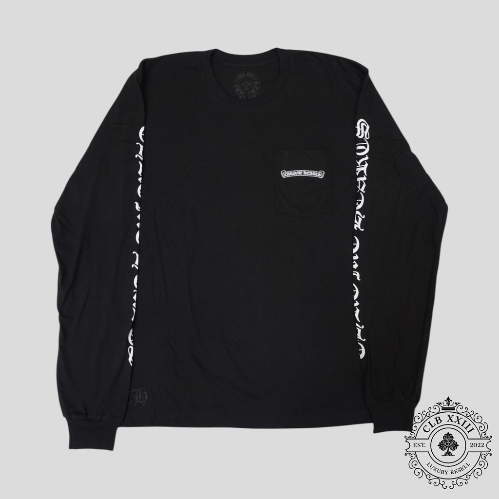 Chrome Hearts Scroll Logo Pocket Long Sleeve noir