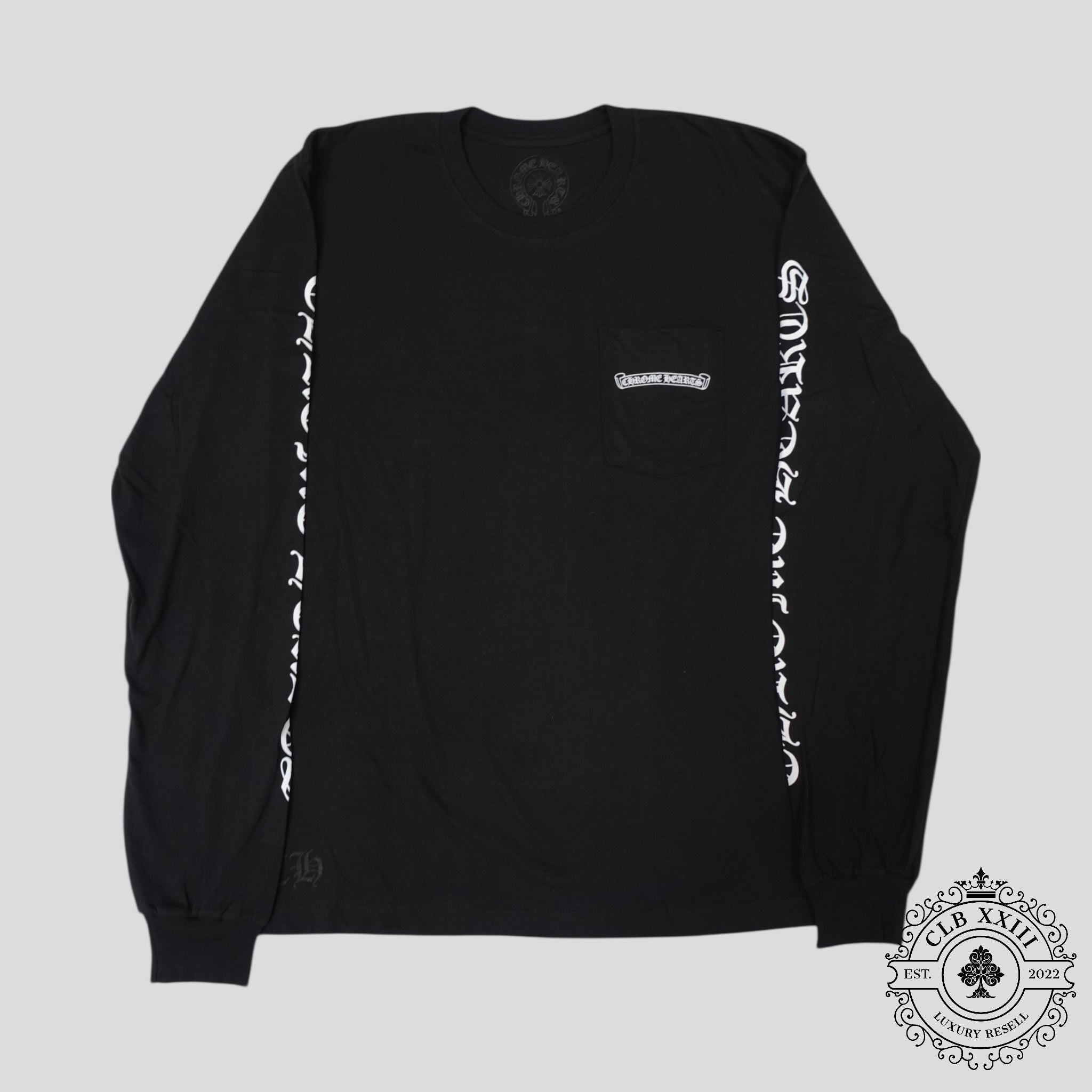 Chrome Hearts Scroll Logo Pocket Long Sleeve noir