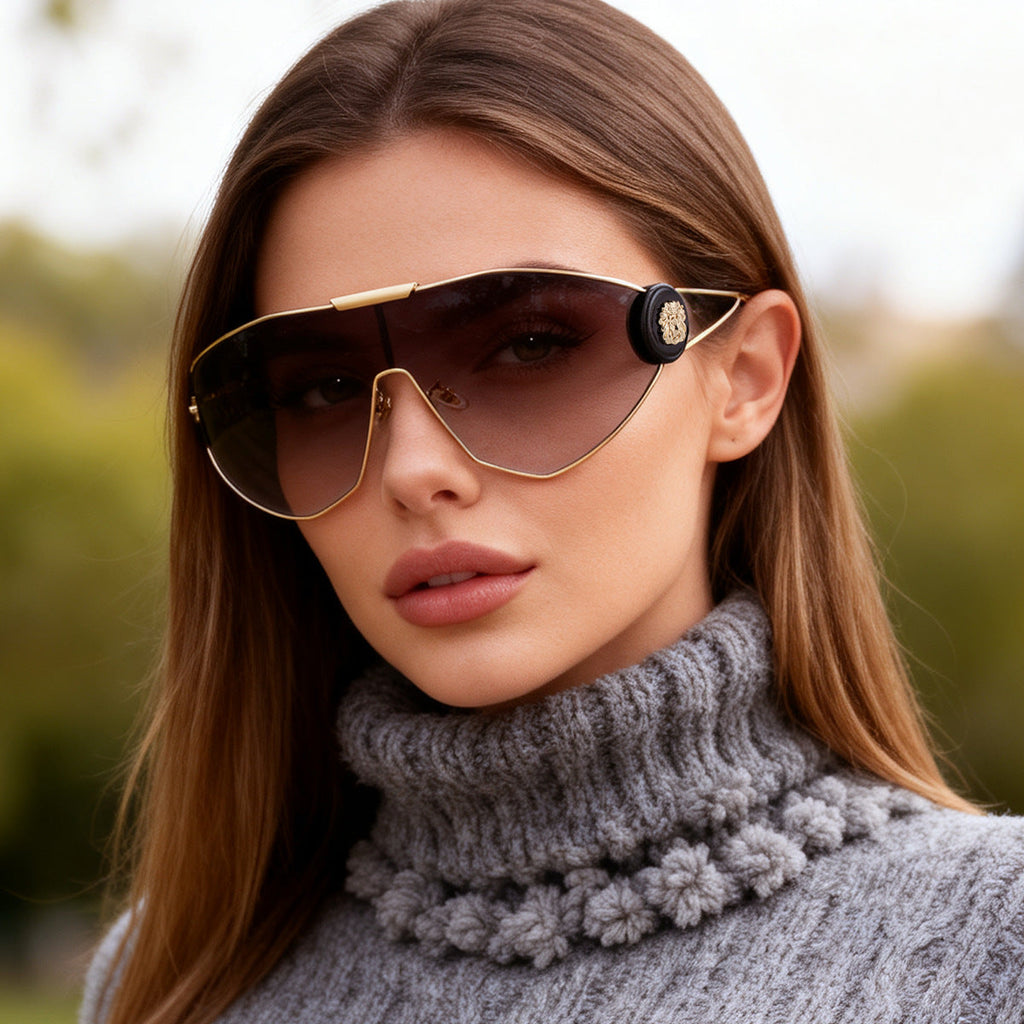 Lunettes de soleil aviateur sport plein cadre pour femmes — Protection UV intégrée aux verres