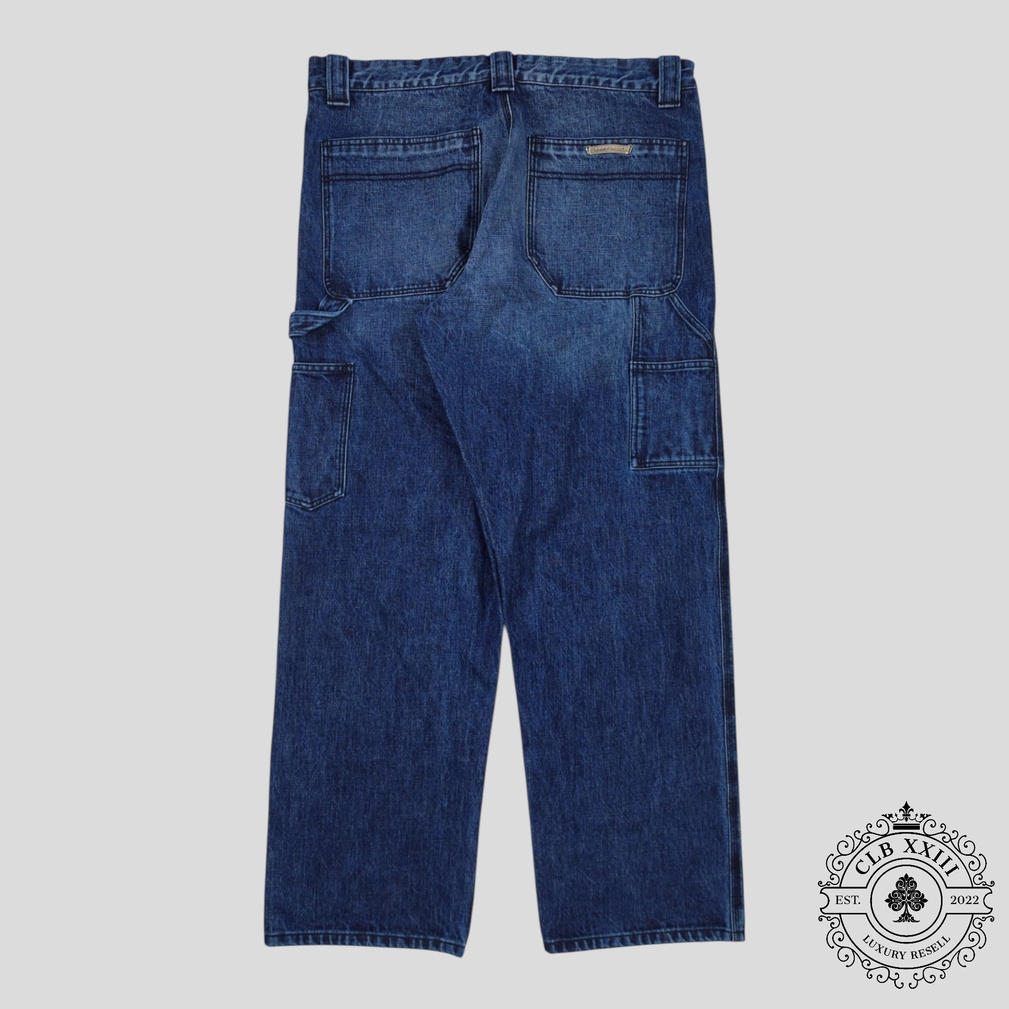 Pantalon cargo Chrome Hearts Double Turbo Diesel en denim foncé