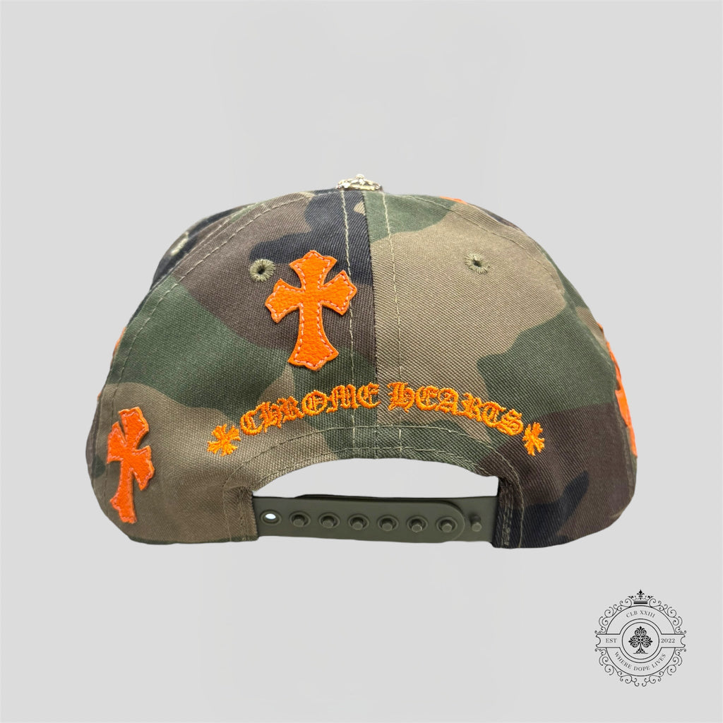 Casquette Chrome Hearts Cross Patch Camouflage / Orange