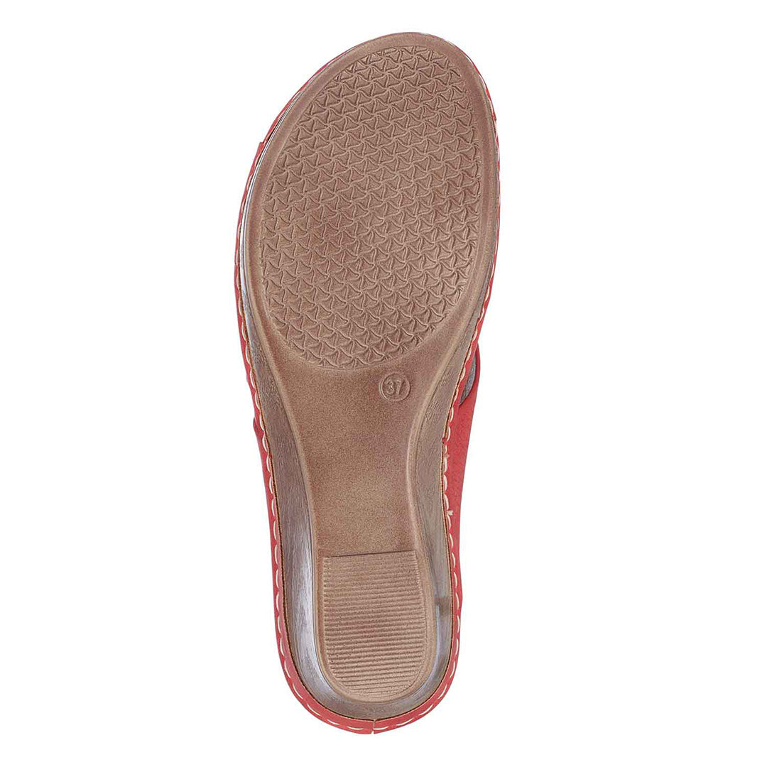 Sandales compensées rouges Dorty