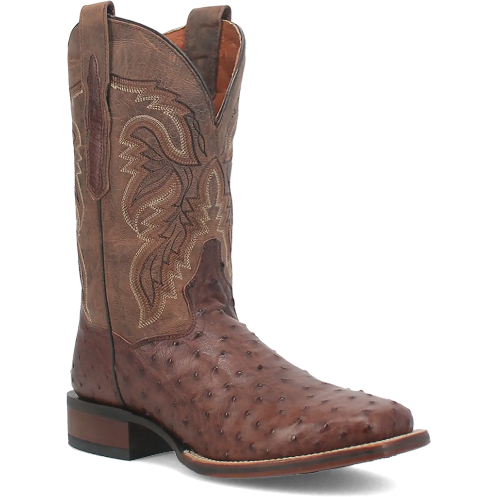 Bottes de cowboy en cuir d'autruche Dan Post Alamosa (chocolat/brun) pour hommes