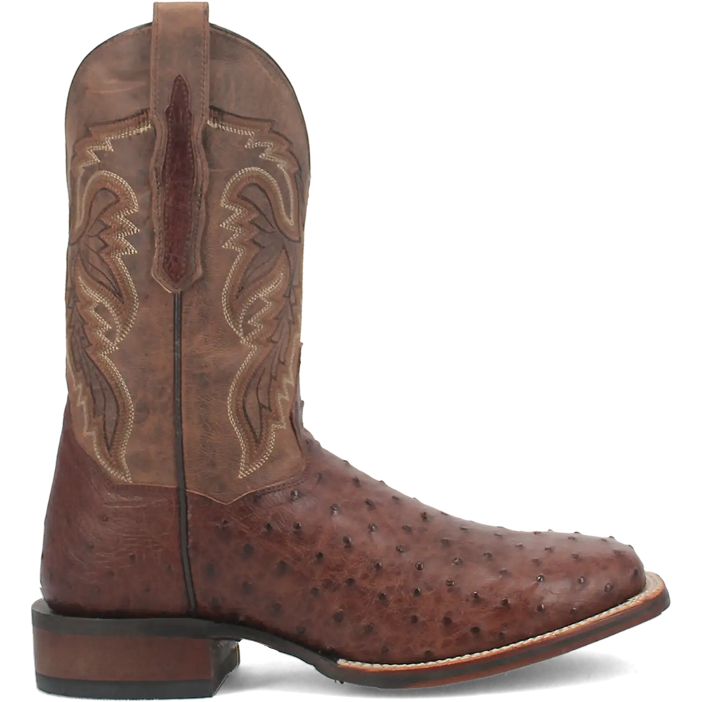 Bottes de cowboy en cuir d'autruche Dan Post Alamosa (chocolat/brun) pour hommes