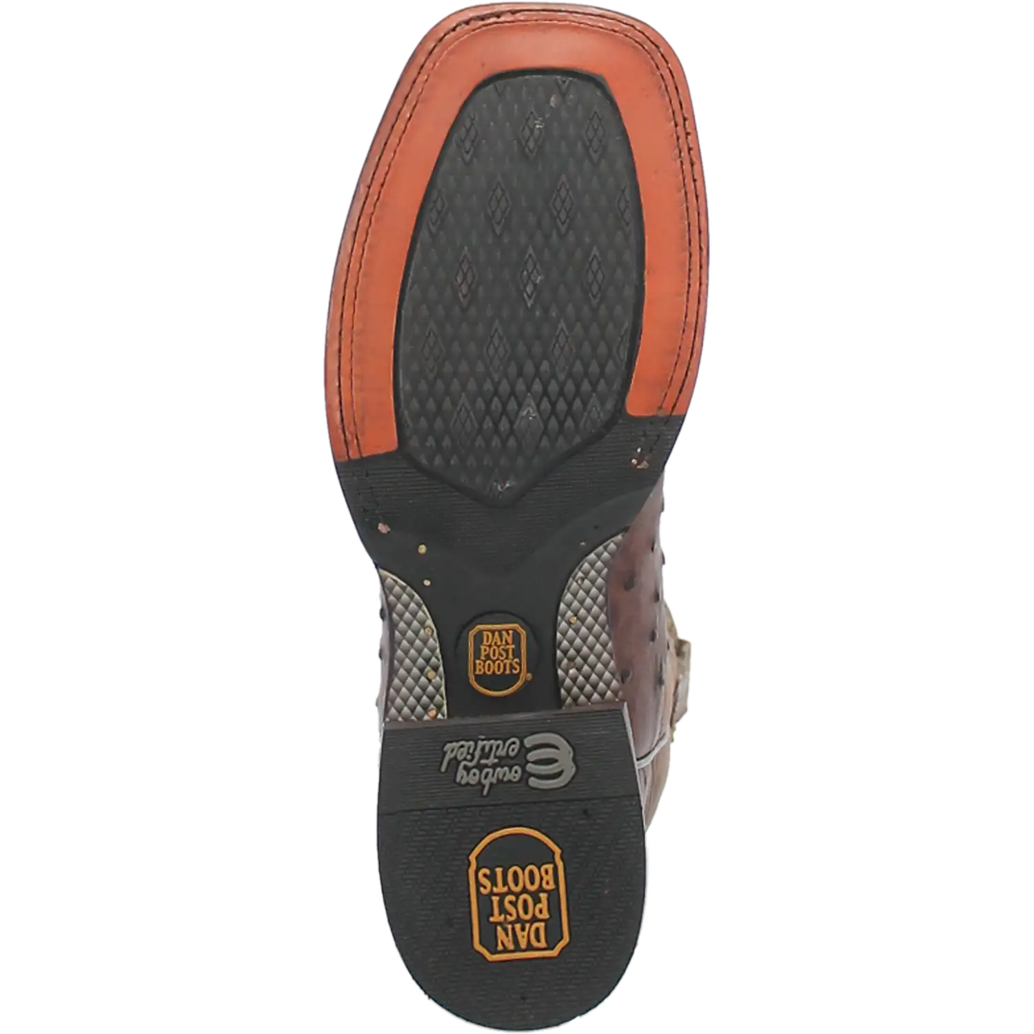Bottes de cowboy en cuir d'autruche Dan Post Alamosa (chocolat/brun) pour hommes