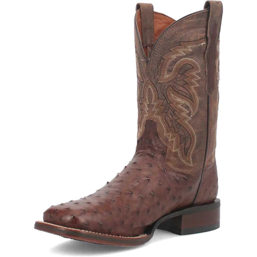 Bottes de cowboy en cuir d'autruche Dan Post Alamosa (chocolat/brun) pour hommes