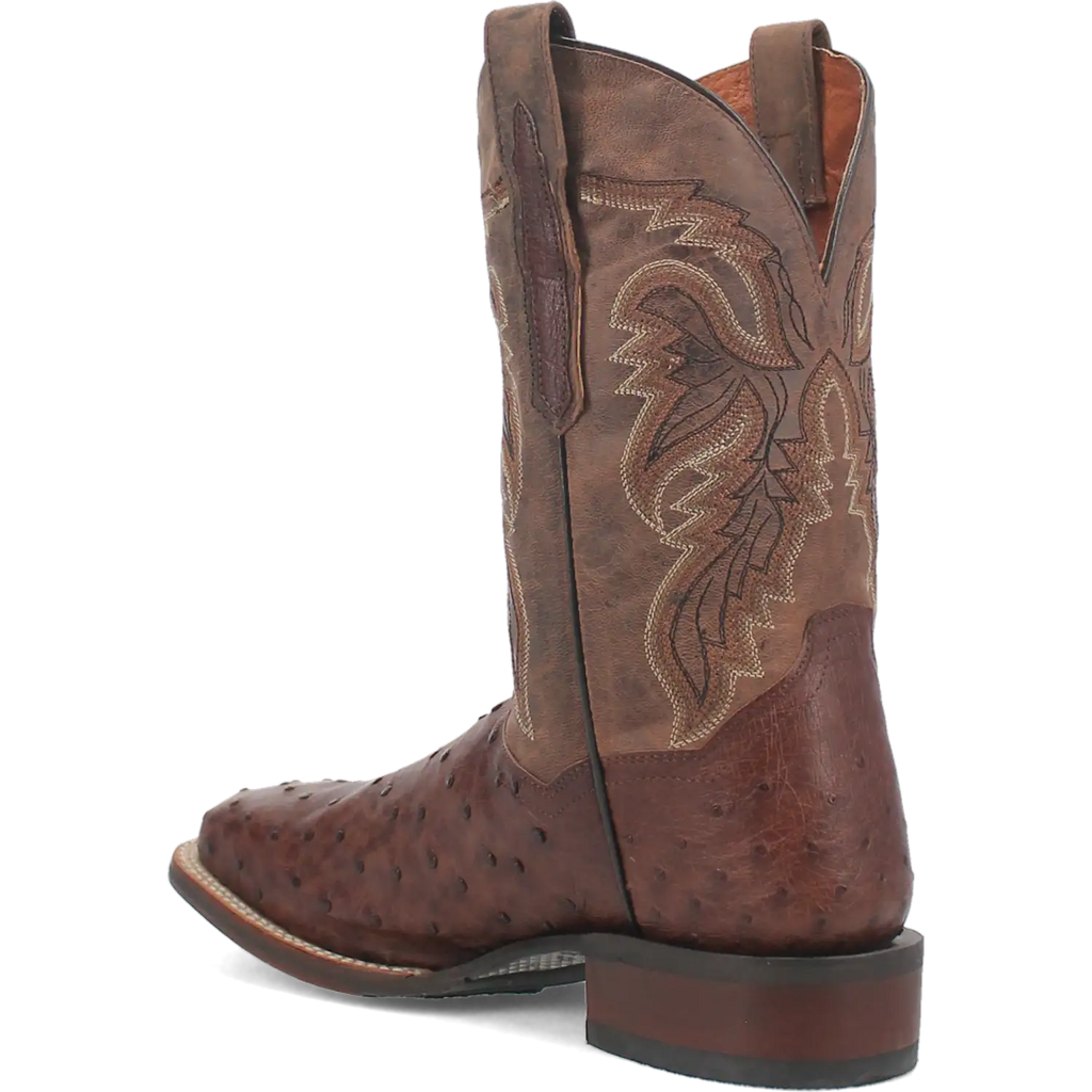Bottes de cowboy en cuir d'autruche Dan Post Alamosa (chocolat/brun) pour hommes