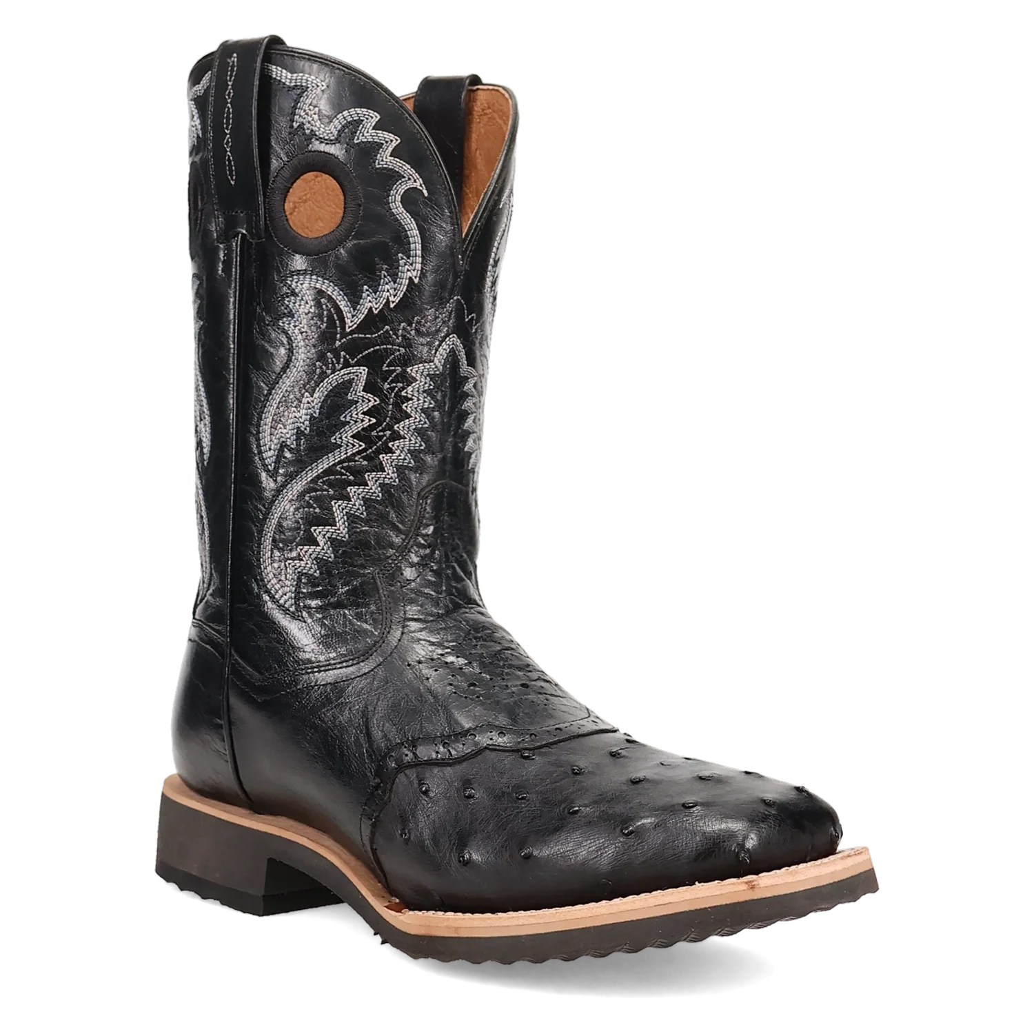 Bottes de cowboy en cuir de peau d'autruche Dan Post Martel pour hommes