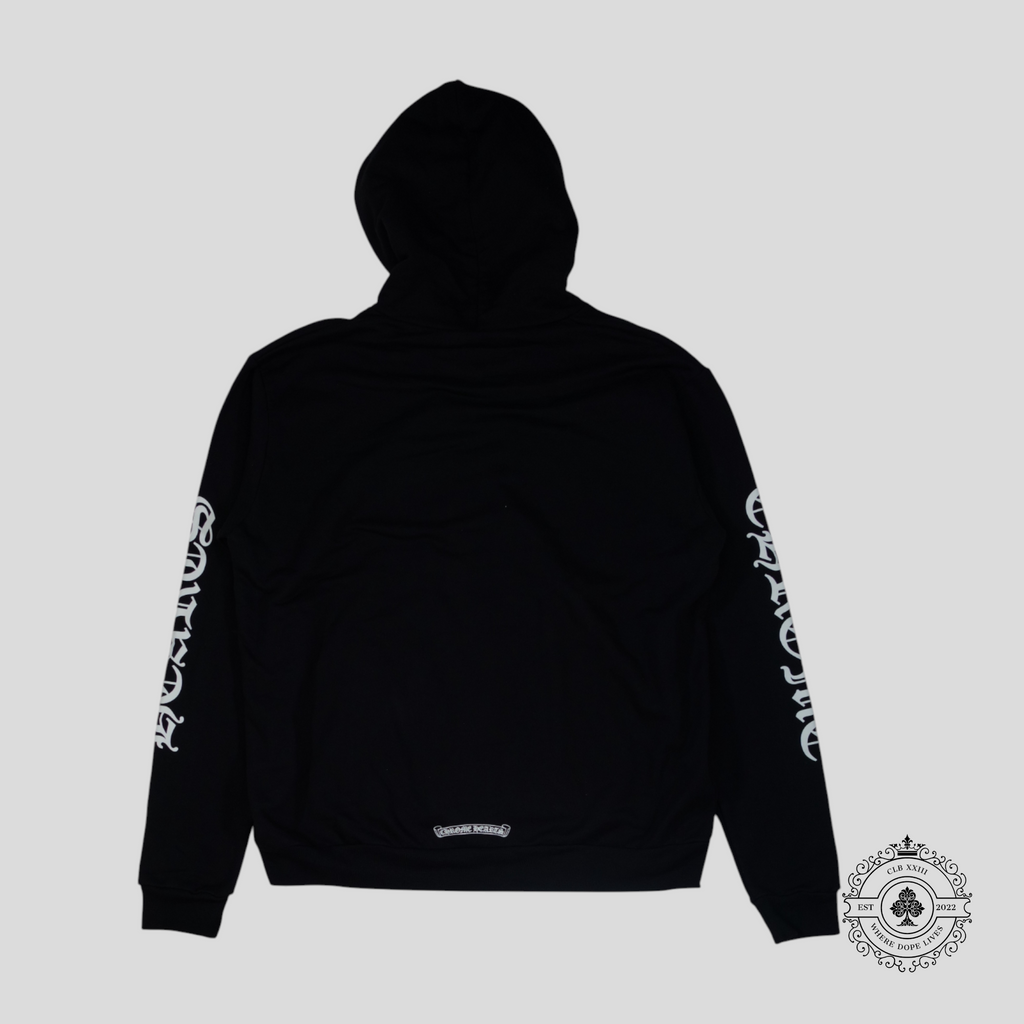 Sweat à capuche zippé Chrome Hearts Vertical Logo noir