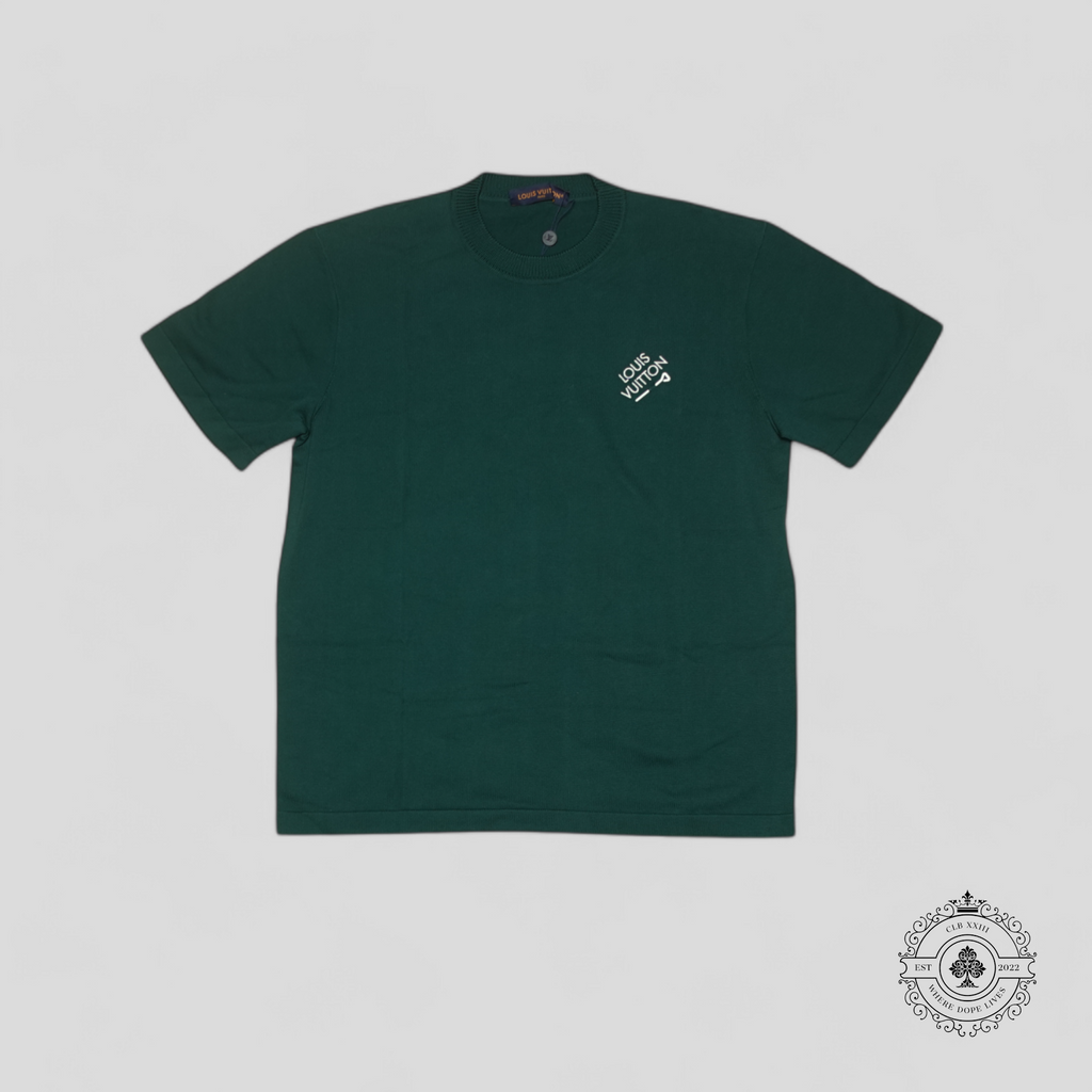 Tricot ras-du-cou à manches courtes Louis Vuitton Signature en Vert