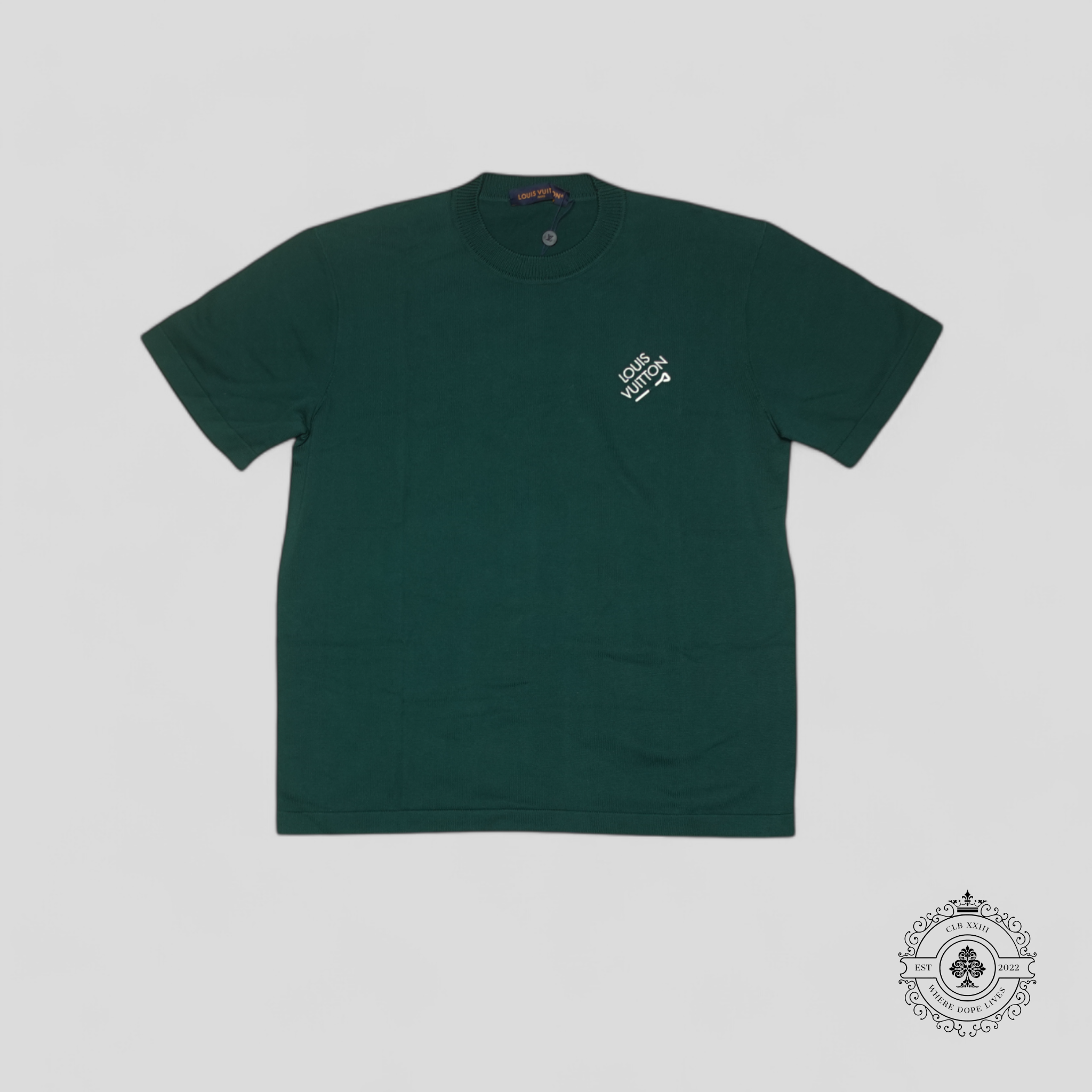 Tricot ras-du-cou à manches courtes Louis Vuitton Signature en Vert