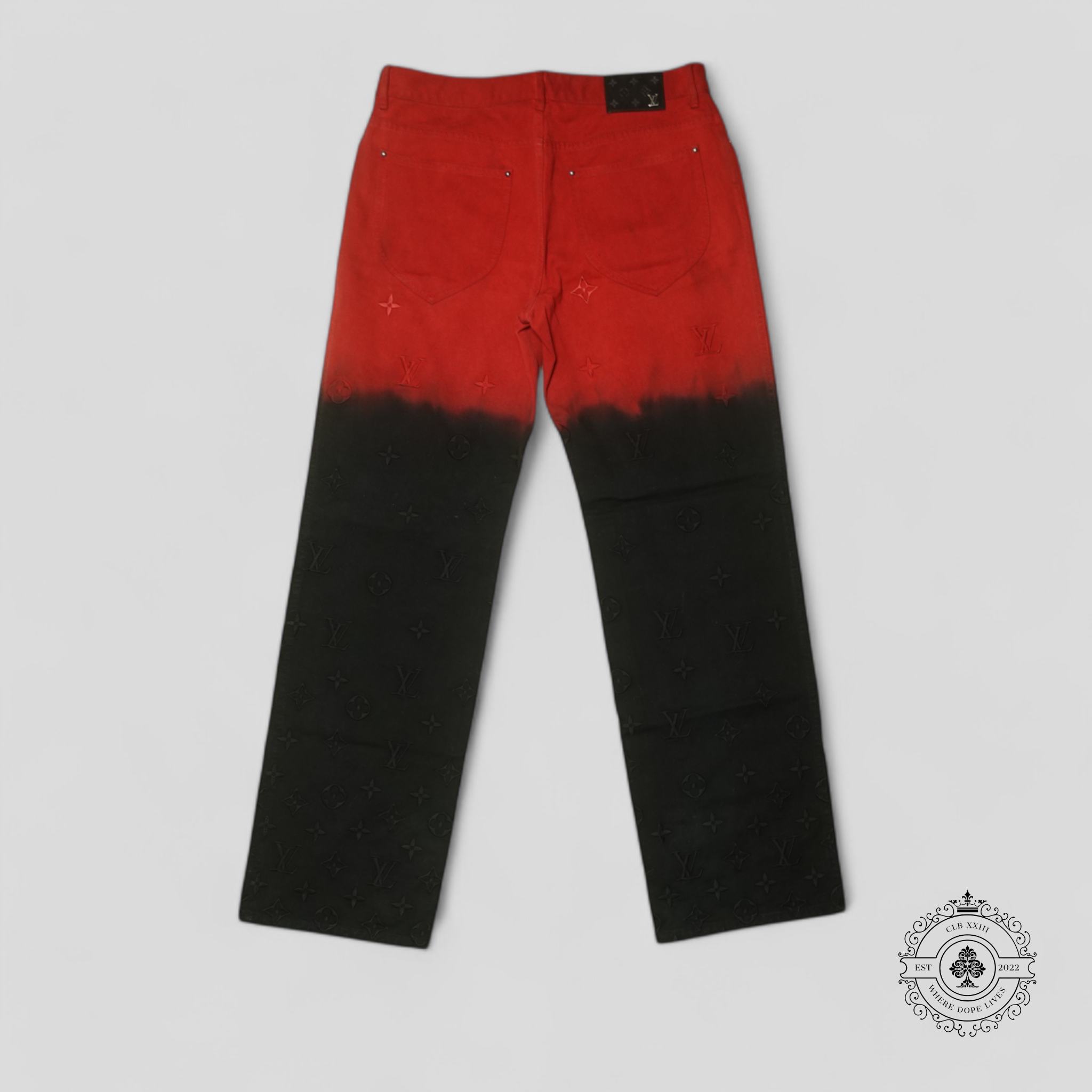 Pantalon en denim Jacquard Monogram Boreal Evening Louis Vuitton noir/rouge