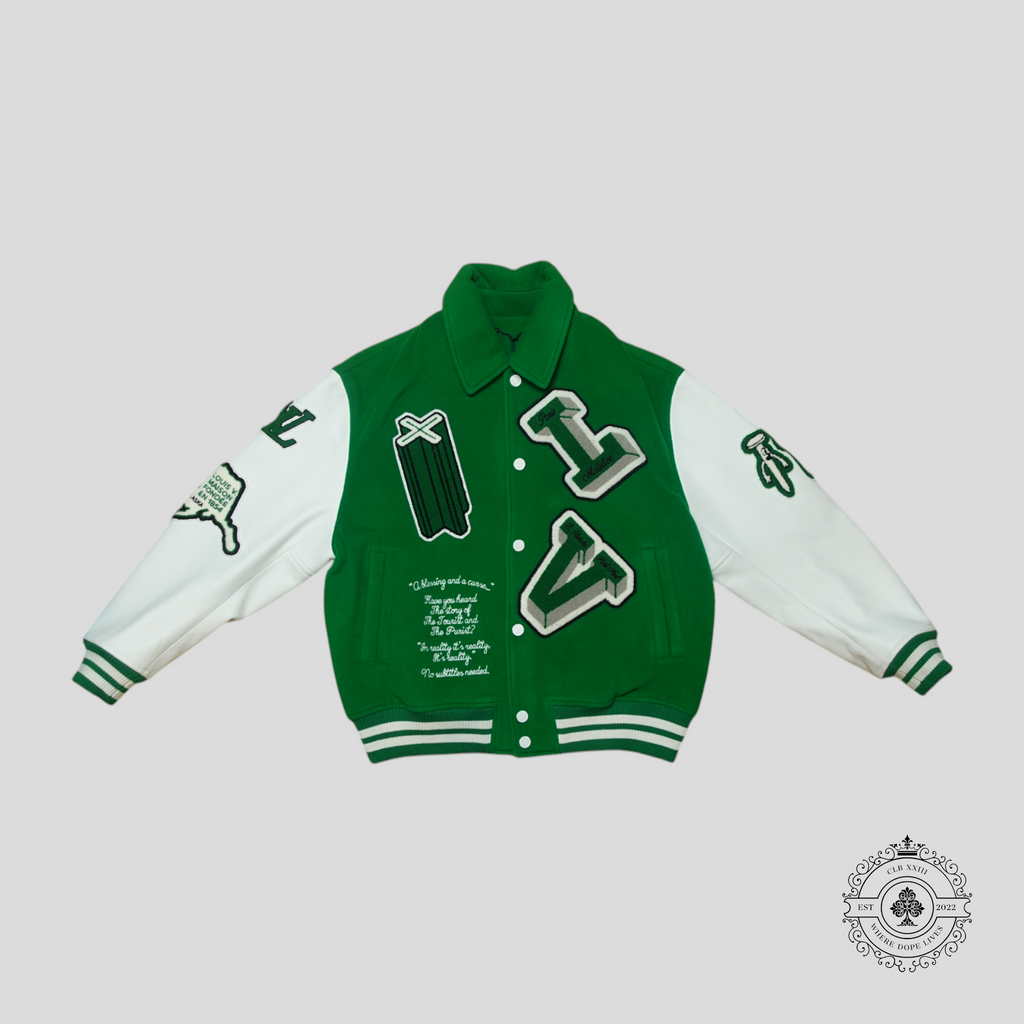 Blouson teddy Louis Vuitton Maison en vert/blanc