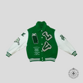 Blouson teddy Louis Vuitton Maison en vert/blanc