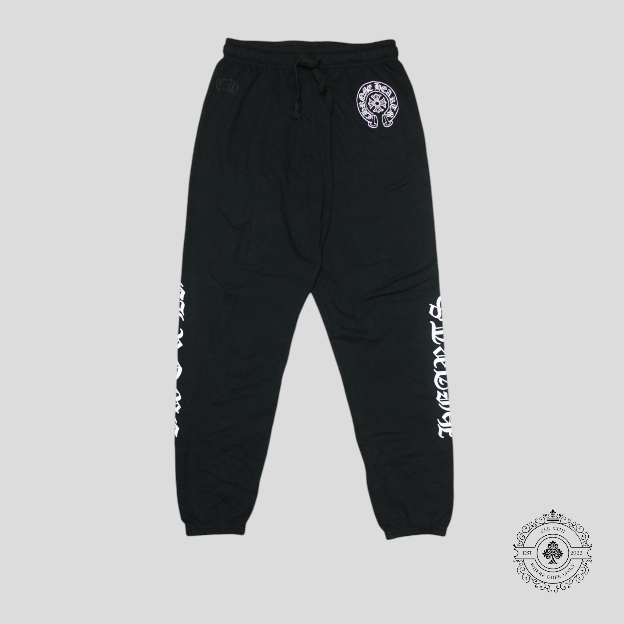 Pantalon de survêtement Chrome Hearts à logo fer à cheval, noir
