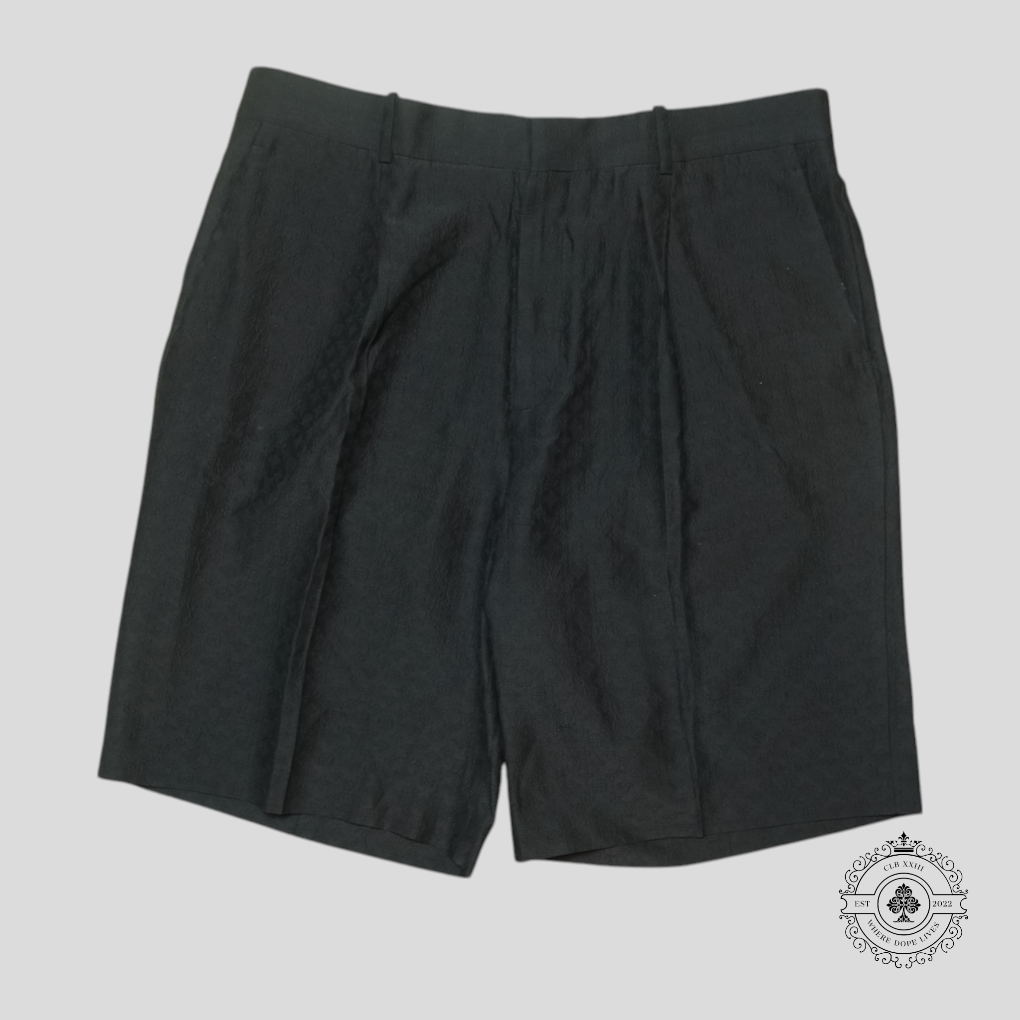 Short en soie Louis Vuitton Monogram noir