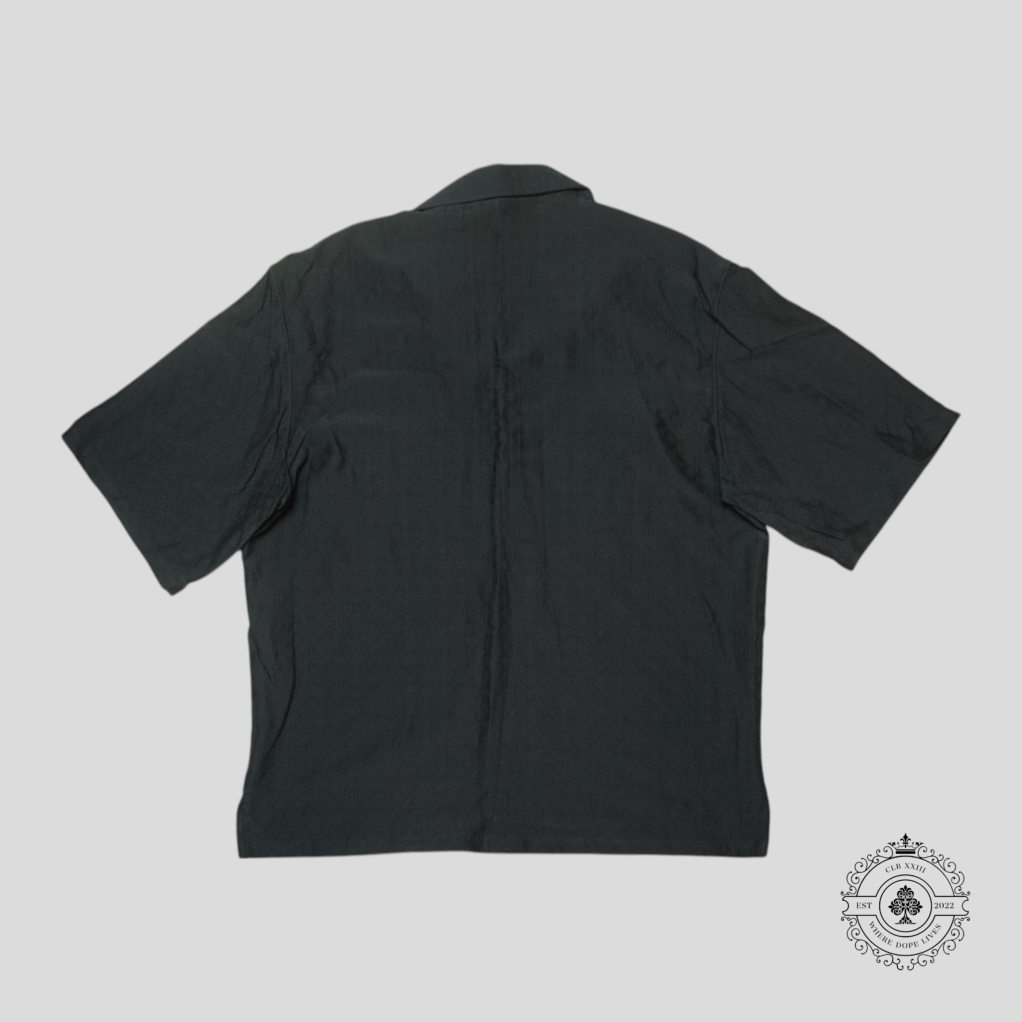 Chemise en soie boutonnée Louis Vuitton Monogram noire