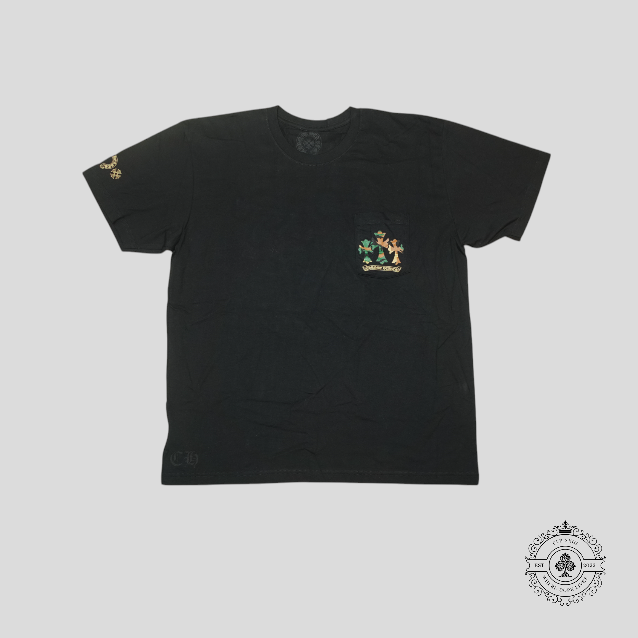 T-shirt Chrome Hearts Horseshoe Logo à poche Noir/Camo