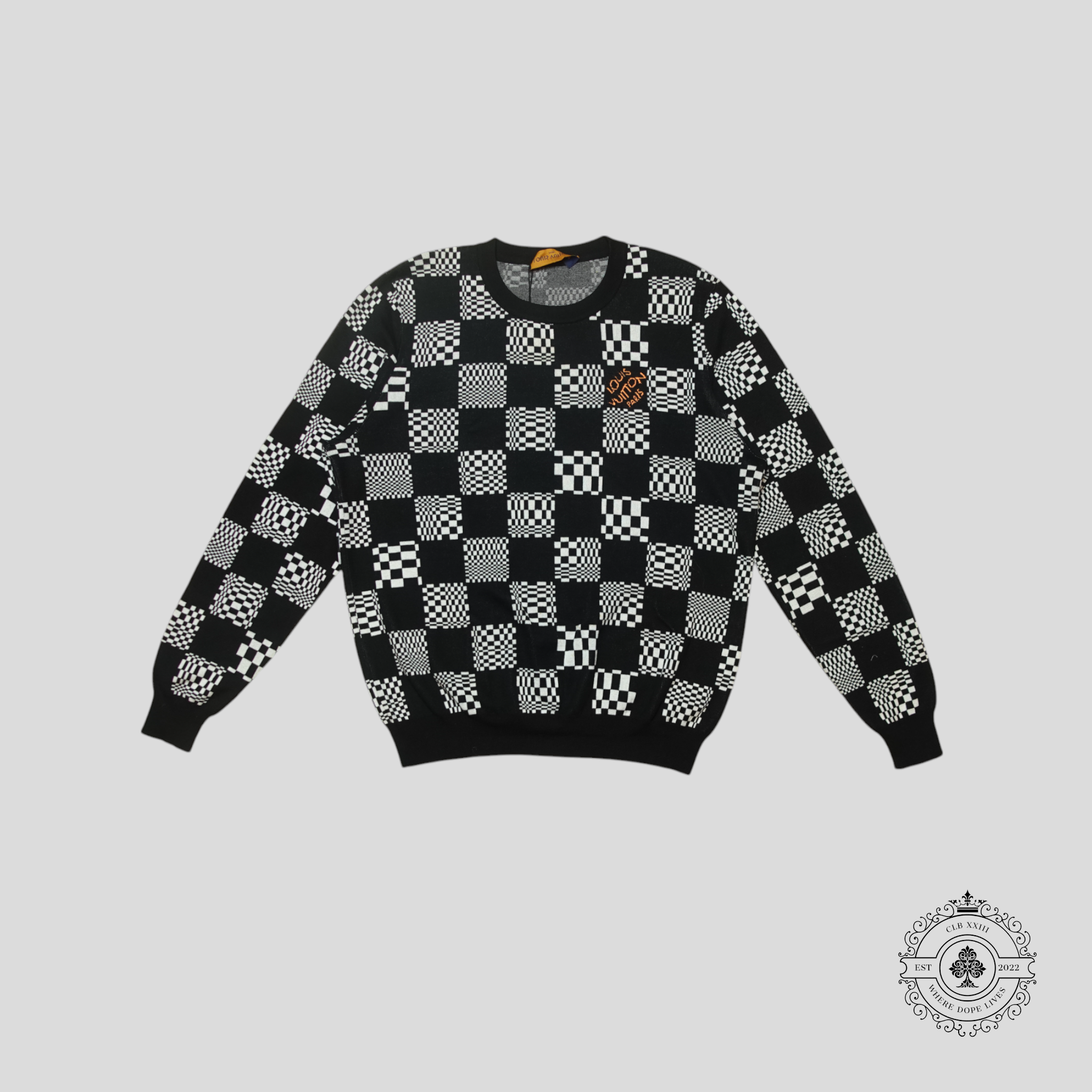 Pull Louis Vuitton Damier Distorted Jacquard noir