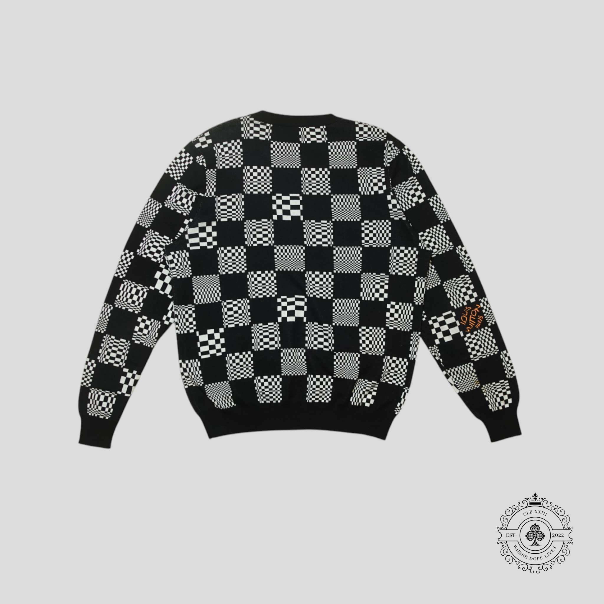 Pull Louis Vuitton Damier Distorted Jacquard noir
