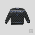 Pull en maille Fair Isles Damier Louis Vuitton LV noir